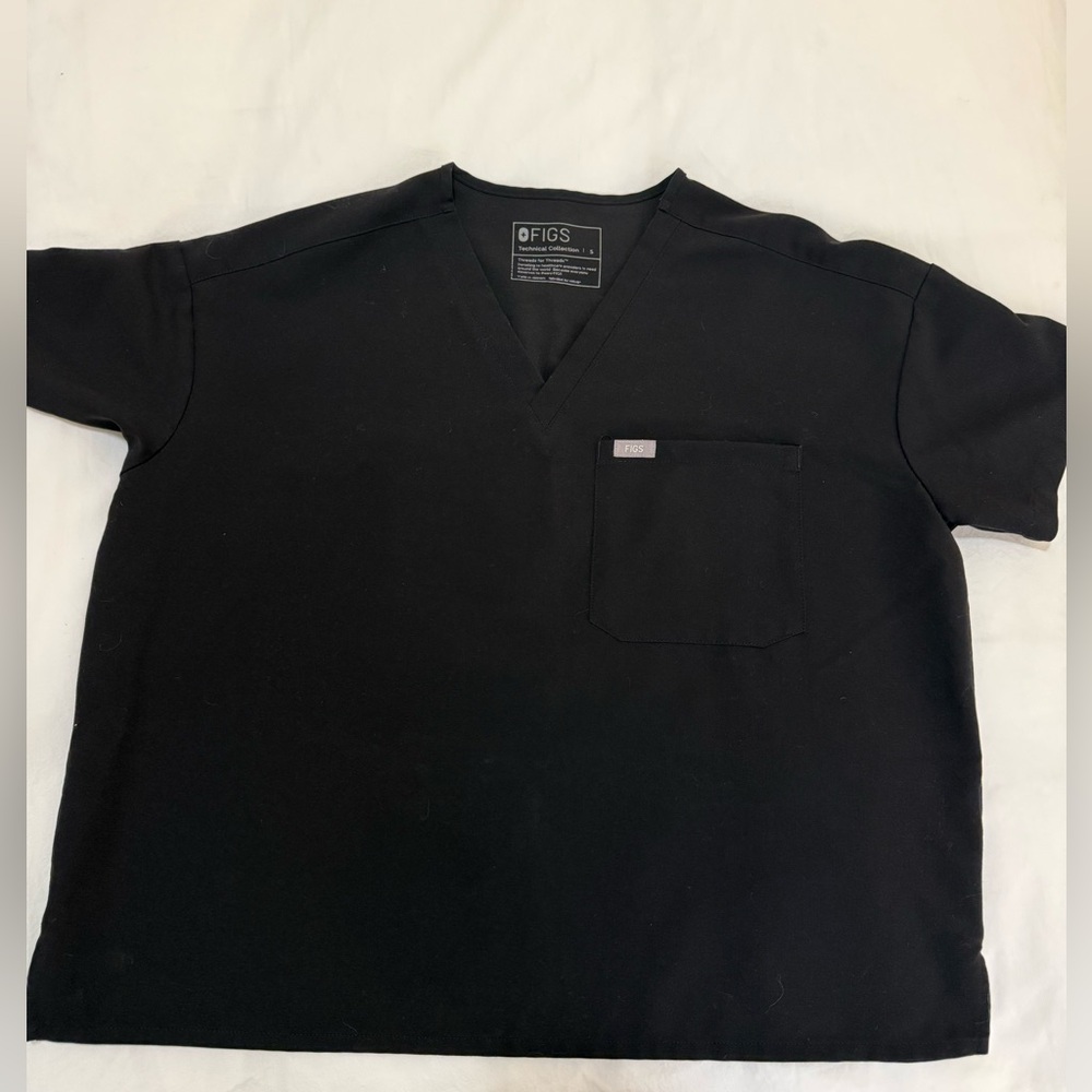 Figs relaxed Catarina Scrub Top - black